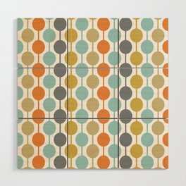 Retro Circles Mid Century Modern Background Wood Wall Art