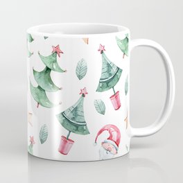 Christmas Tree and Elf Pattern Coffee Mug