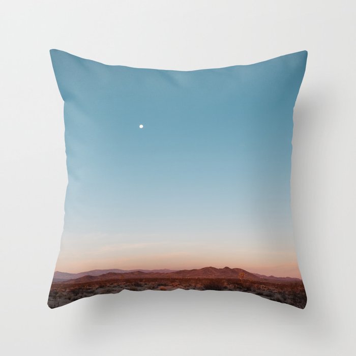 Desert Sky with Harvest Moon Throw Pillow