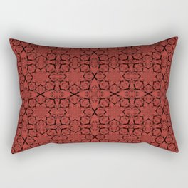 Aurora Red Geometric Rectangular Pillow