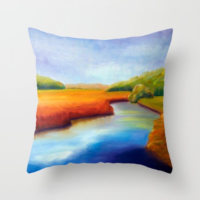 River Marsh Throw Pillow