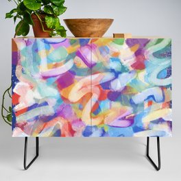 Pastel Abstract Colorful Art by Emmanuel Signorino  Credenza