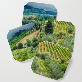 Tuscany Hillside, San Gimignano, Italy Coaster