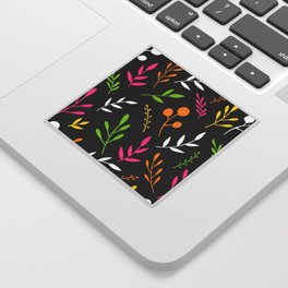 Floral seamless bright pattern design with colorful leaf element Sticker