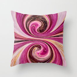 Spiral Swirl Abstract Pink Gold Art Throw Pillow