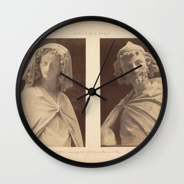 Overview of two plaster casts of sculptures from the Cathedral of Reims, anonymous, c. 1875 - c. 1900 Wall Clock