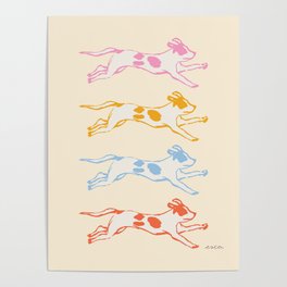 Colorful Puppies Poster