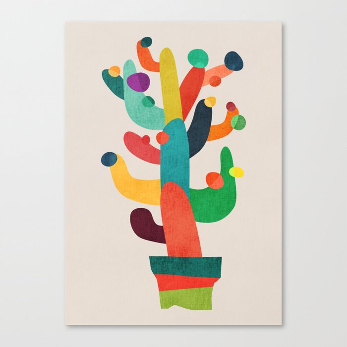 Whimsical Cactus Canvas Print
