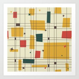 Mid Century Art Prints Society6 Mid Century Modern Gold Art Print