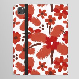 Red Orange Bold Abstract Flowers  iPad Folio Case