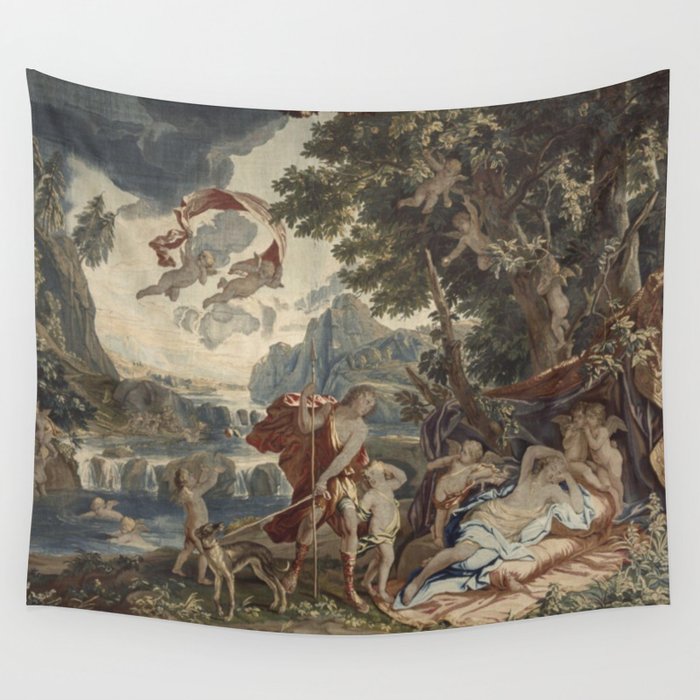 Antique 18th Century 'Venus and Adonis' Flemish Tapestry Wall Tapestry