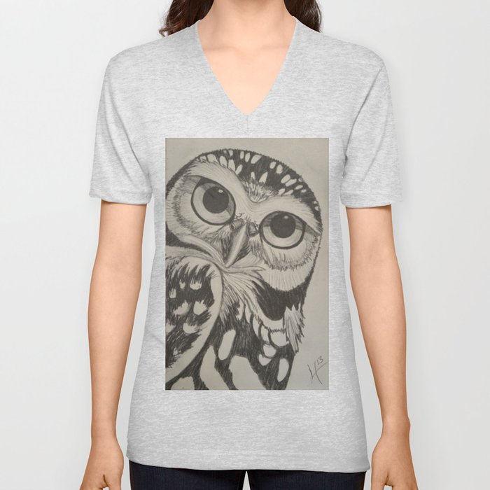 Owl  V Neck T Shirt