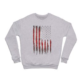 Red & white Grunge American flag Crewneck Sweatshirt