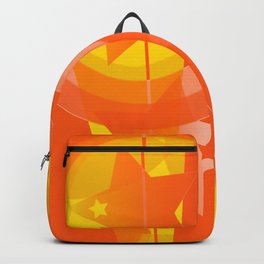 hoe is afraid of orange and yellow Backpack | Urbanmood, Cirkel, Illustration, Digital, Graphicdesign, Pop Art, Orange, Stencil, Yellow, Comic 
