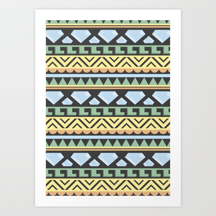 Aztec pattern Art Print
