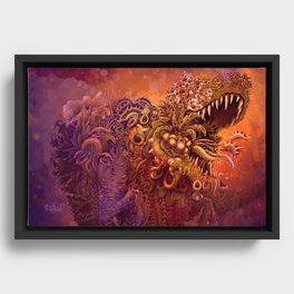 Carnivorous_Rex_Purple Framed Canvas