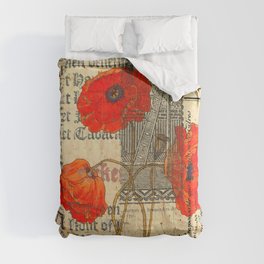 Poppies on Print Comforter