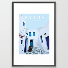 Paros Travel Poster Framed Art Print
