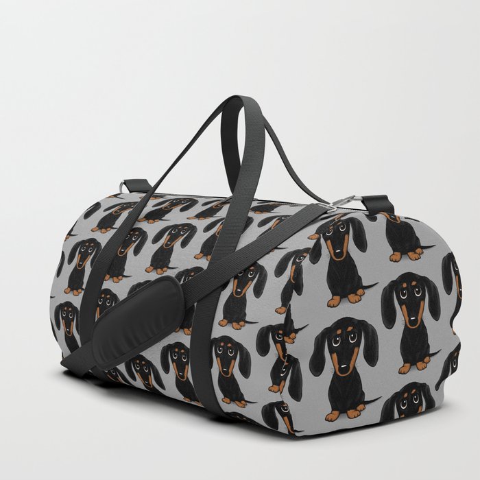 Black and Tan Dachshund | Cute Cartoon Wiener Dog Duffle Bag
