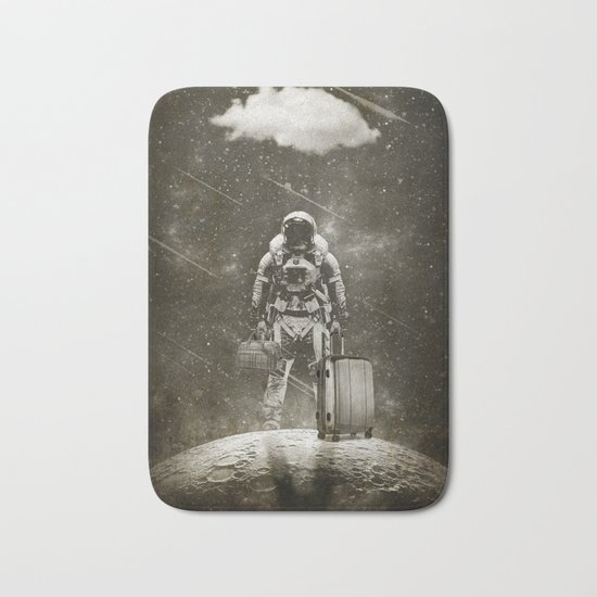 Space Traveller sepia Bath Mat
