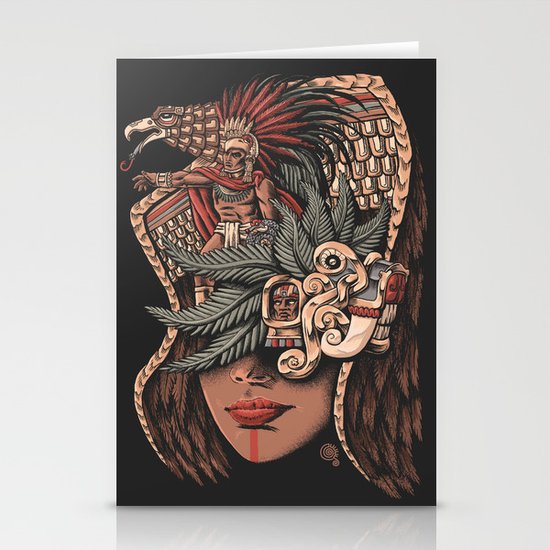 Aztec Eagle Warrior Stationery Cards By Qetza Society6