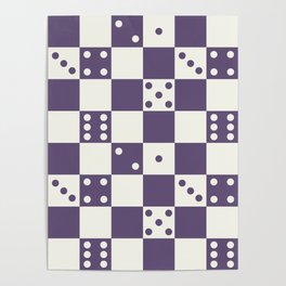 Checkered Dice Pattern (Creamy Milk & Juicy Plum Color Palette) Poster