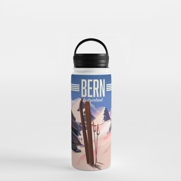 Bern Switzerland Ski poster Water Bottle