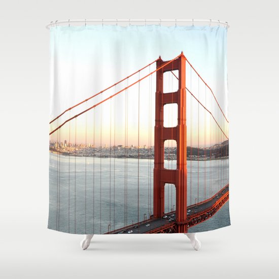 Seven year old cunt Shower curtain with golden gate bridge
