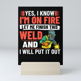 Welding Helmet Machine Welder Worker Mini Art Print