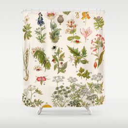 Adolphe Millot - Plantes vénéneuses - French vintage botanical illustration Shower Curtain