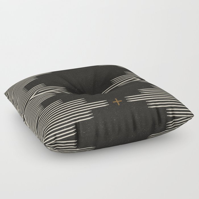Southwestern Minimalist Black & White Floor Pillow