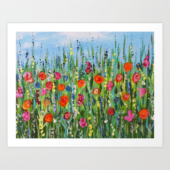 Wildflower Meadow2 Abstract Floral Art Flower Field Art Print By