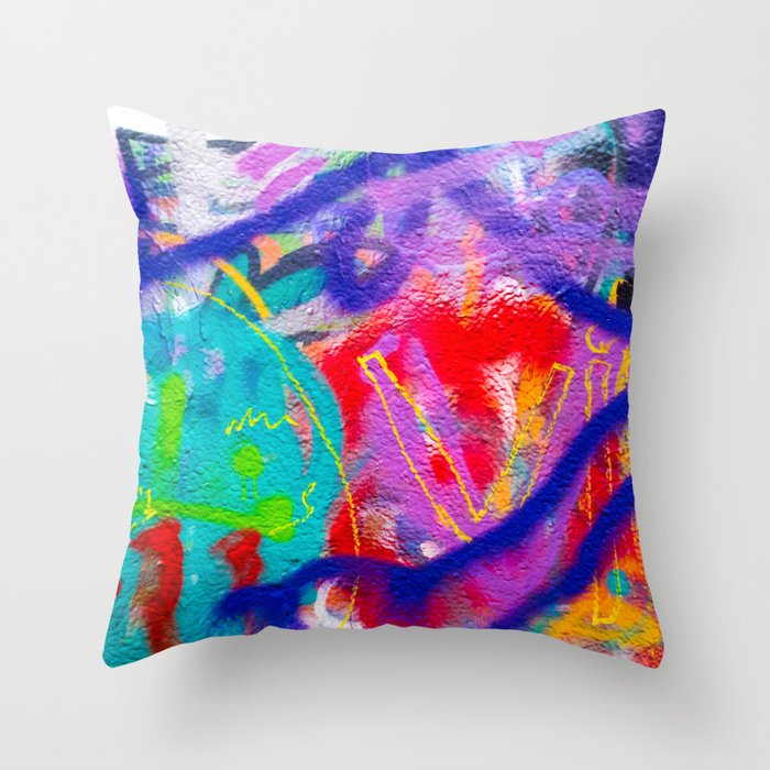 Crazy Graffiti  Throw Pillow