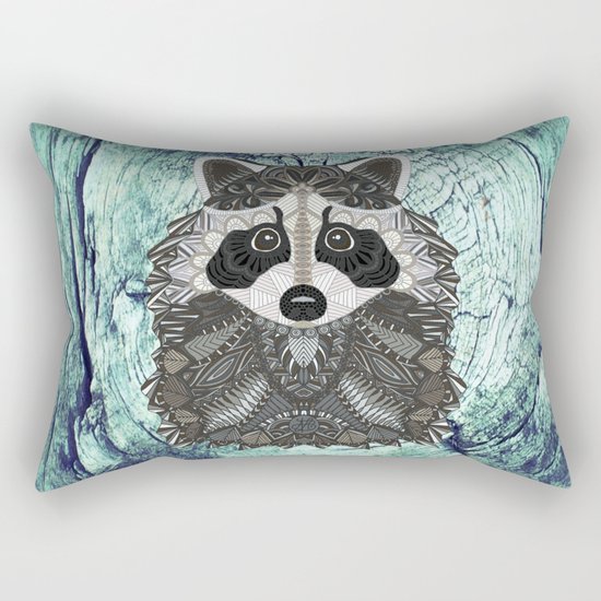 Ornate Raccoon Rectangular Pillow