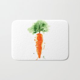 Watercolor orange carrot. Organic vegetable. Original watercolour illustration. Bath Mat | Decor, Design, Watercolour, Scetch, Illustration, Painting, Art, Fresh, Graphic Design, Vegan 