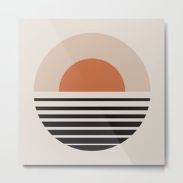 Sunset Gradient Abstract - Bold Neutral Metal Print