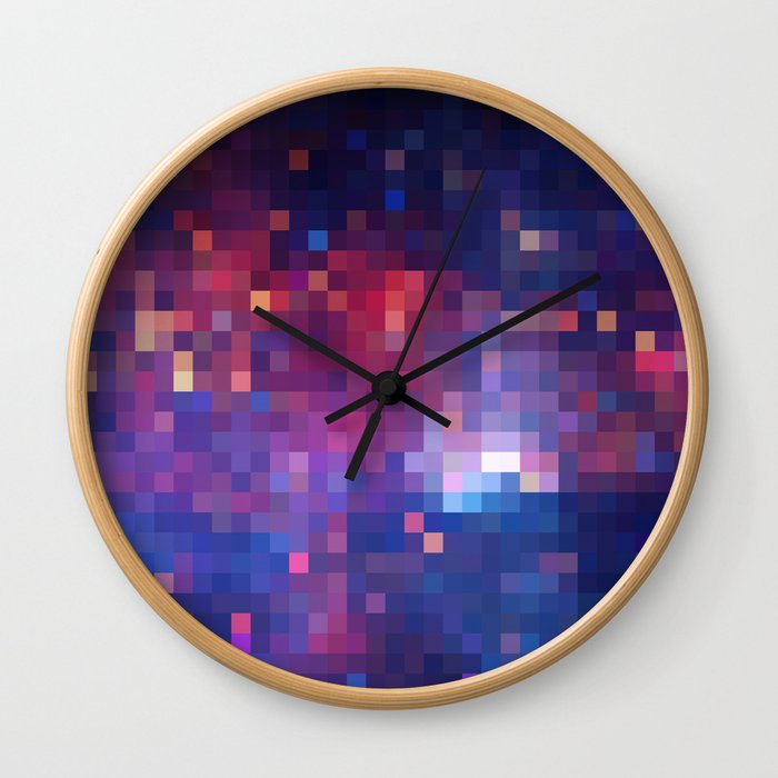 Galactic Squares #1 Wall Clock