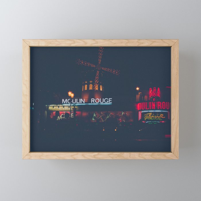 Moulin | Rouge | Paris at night #1 Framed Mini Art Print