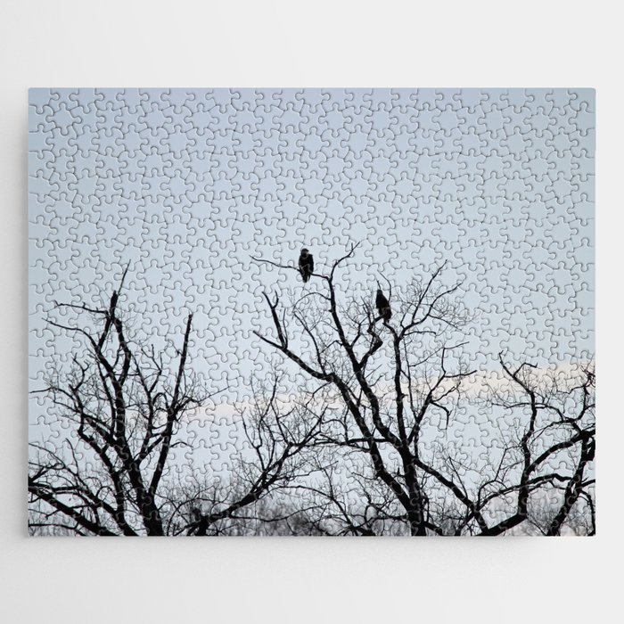 Pair of Bald Eagles keeping watch Jigsaw Puzzle