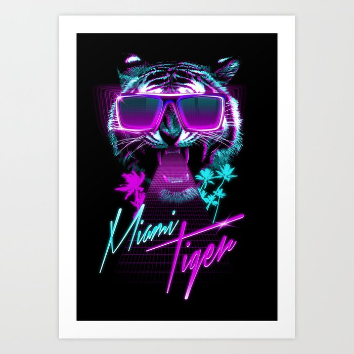 Discover the motif MIAMI TIGER by Robert Farkas as a print at TOPPOSTER