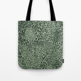 Leopard Print Pattern in Dark and Sage Green Tote Bag