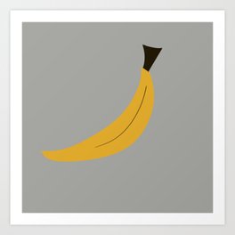 Banana Minimal Color Drawing Art Print