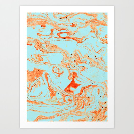 Flamingo + Sea Marble #society6 #decor #buyart Art Print