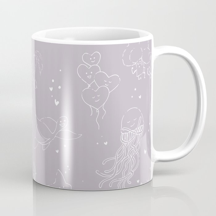 Affirmation Characters Pattern - Purple Coffee Mug