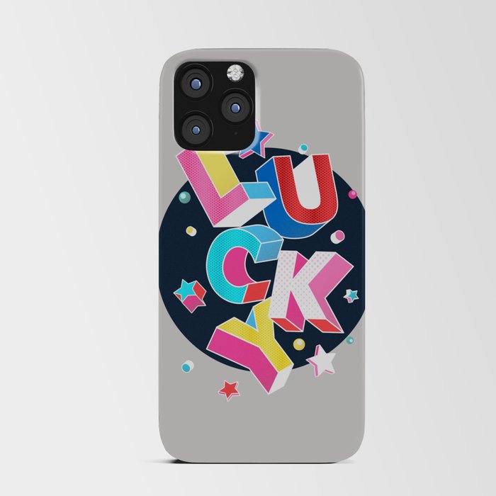 LUCKY Typography iPhone Card Case