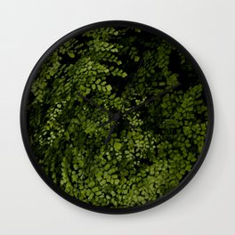 Small leaves Wall Clock | Forest, Branches, Leaf, Nature, Flora, Wild, Floral, Color, Droplets, Jungle 