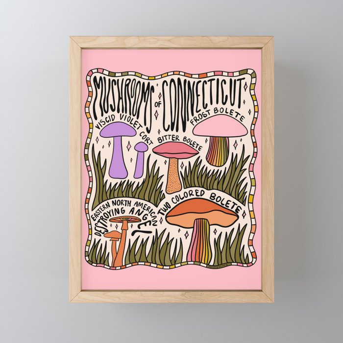 Mushrooms of Connecticut Framed Mini Art Print