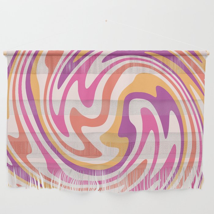 70s retro swirl sunset psychedelic Wall Hanging