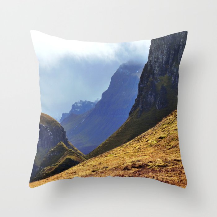 Mountain Views on the Scottish Isle of Skye  Throw Pillow