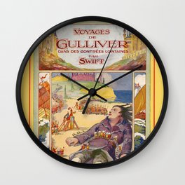 Jonathan Swift - Voyages de Gulliver dans des contrées lointaines Wall Clock | Gulliver, Swift, World, Graphicdesign, Novel, Jonathanswift, Books, Travel, Book, Drawing 